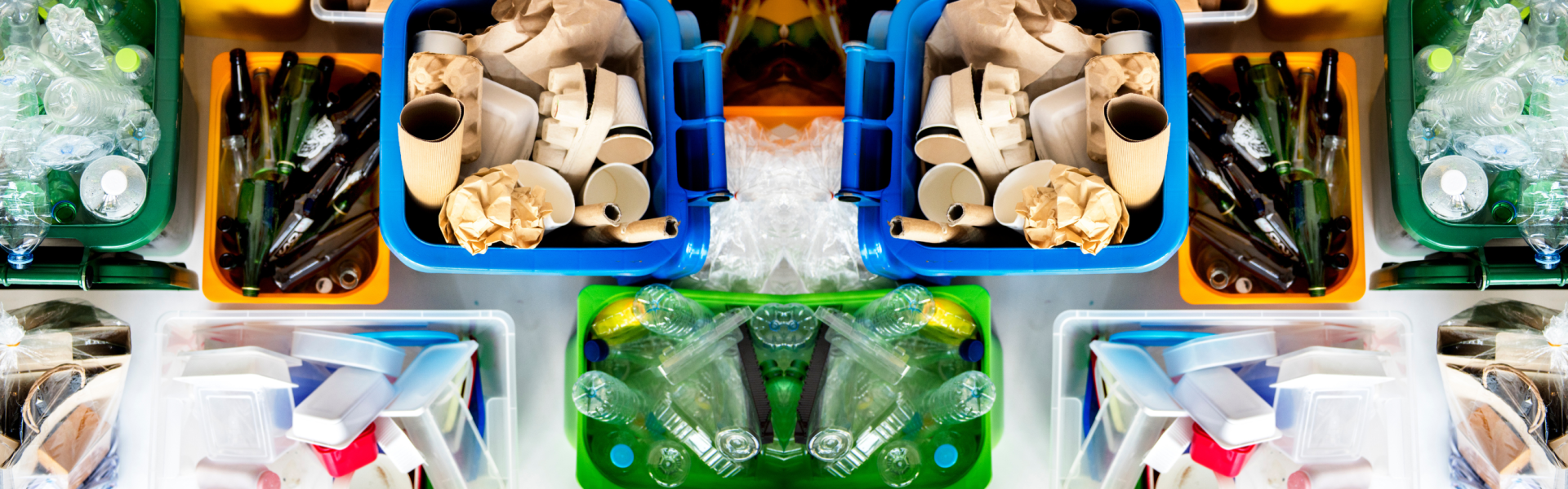 recycling sorted into bins