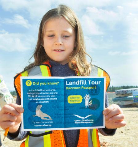 child with landfill tour passport
